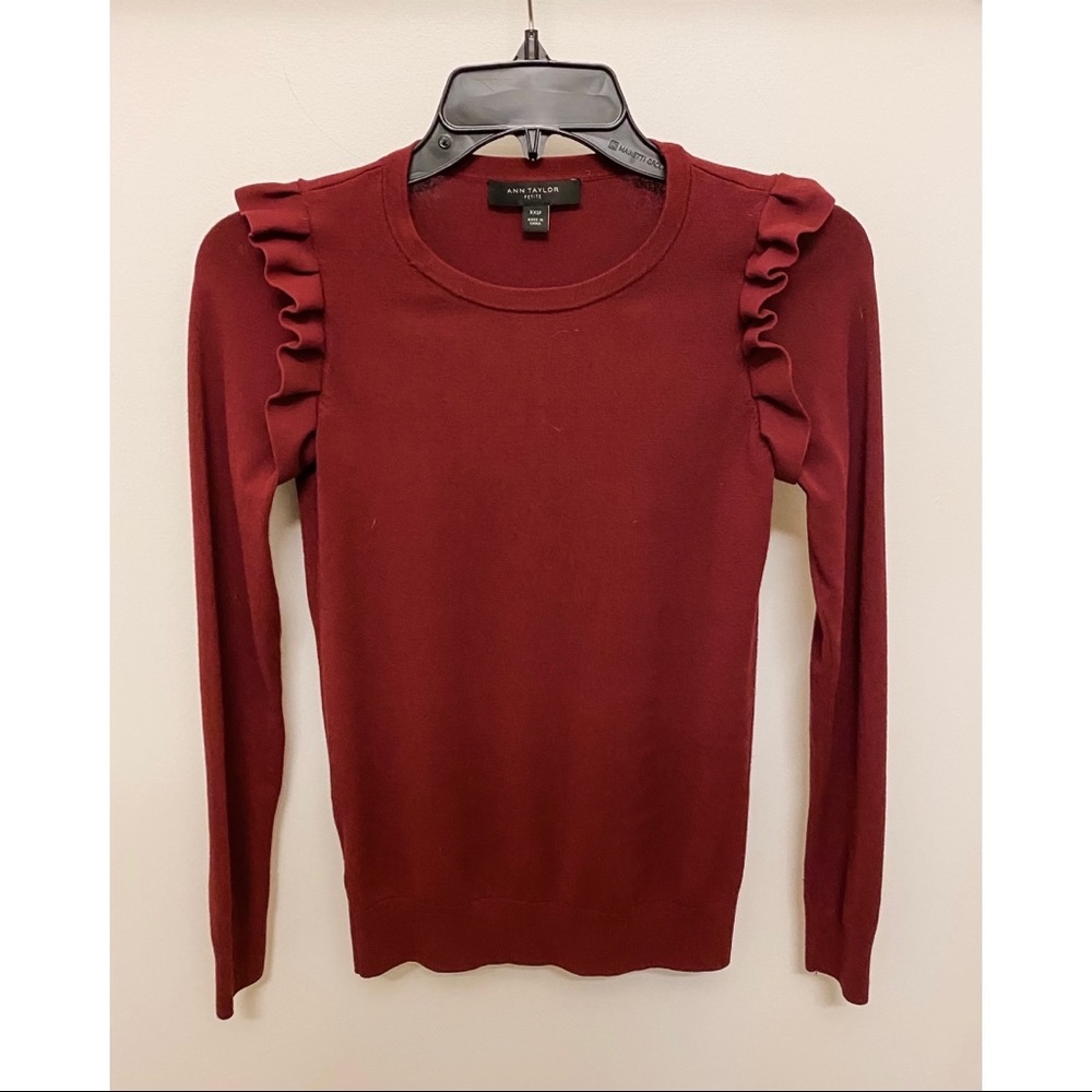 Ann Taylor Sweater w/ Ruffle Shoulders